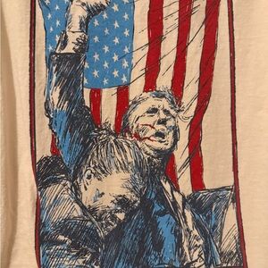 Donald Trump Bloody Ear Men's Graphic T-Shirt with American Flag Design
